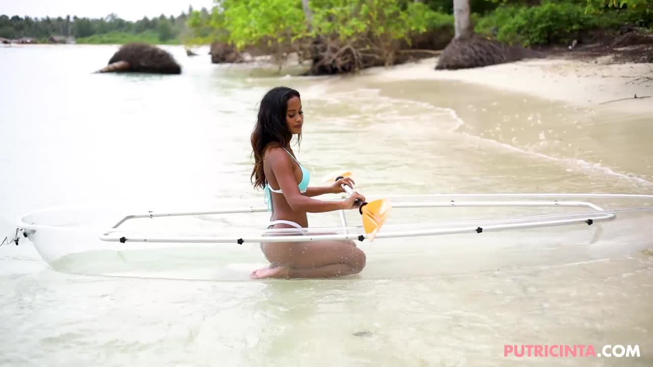 Watch Gorgeous Putri Cinta in a nude kayak adventure
